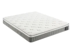 Vente-unique Ensemble 140 x 190 cm sommier coffre blanc + matelas ressorts ensachés et accueil mémoire de forme ép.21cm - VITOGO de YSMÉE* Ensemble Sommier Et Matelas