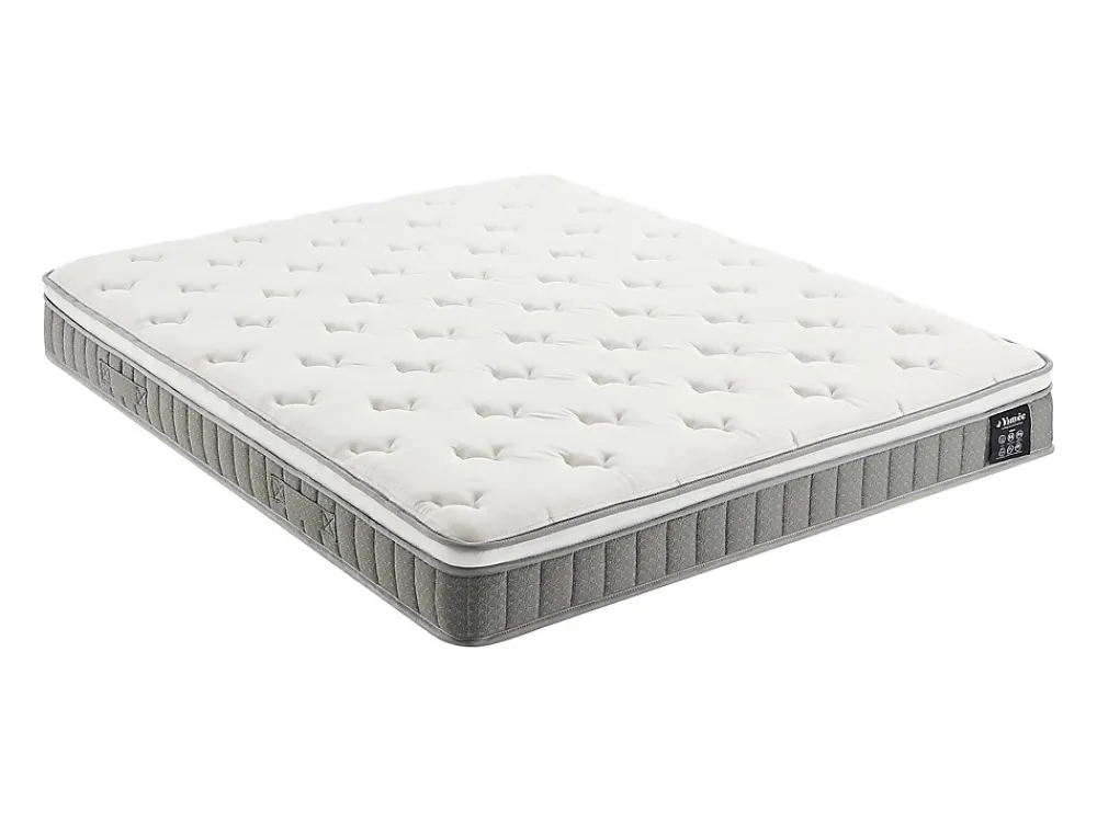 Vente-unique Ensemble 140 x 190 cm sommier coffre blanc + matelas ressorts ensachés et accueil mémoire de forme ép.21cm - VITOGO de YSMÉE* Ensemble Sommier Et Matelas