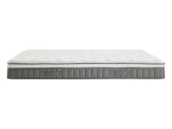 Vente-unique Ensemble 140 x 190 cm sommier coffre blanc + matelas ressorts ensachés et accueil mémoire de forme ép.21cm - VITOGO de YSMÉE* Ensemble Sommier Et Matelas