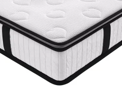 Vente-unique Ensemble 140 x 190 cm sommier coffre naturel clair + matelas ressorts ensachés surmatelas intégré ép.28cm - AMERICAN DREAM de* Ensemble Sommier Et Matelas
