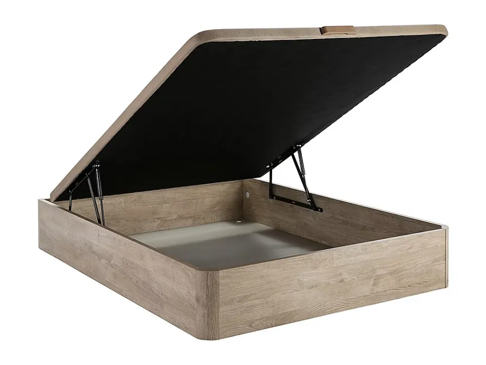 Vente-unique Ensemble 140 x 190 cm sommier coffre naturel clair + matelas ressorts ensachés surmatelas intégré ép.28cm - AMERICAN DREAM de* Ensemble Sommier Et Matelas