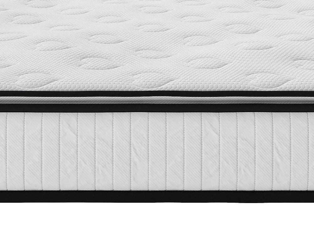 Vente-unique Ensemble 140 x 190 cm sommier coffre naturel clair + matelas ressorts ensachés surmatelas intégré ép.28cm - AMERICAN DREAM de* Ensemble Sommier Et Matelas