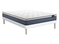 Vente-unique Ensemble 140 x 190 cm sommier tapissier + matelas ressorts ensachés 7 zones et accueil gel à mémoire de forme ép.23cm - VARNO de* Ensemble Sommier Et Matelas