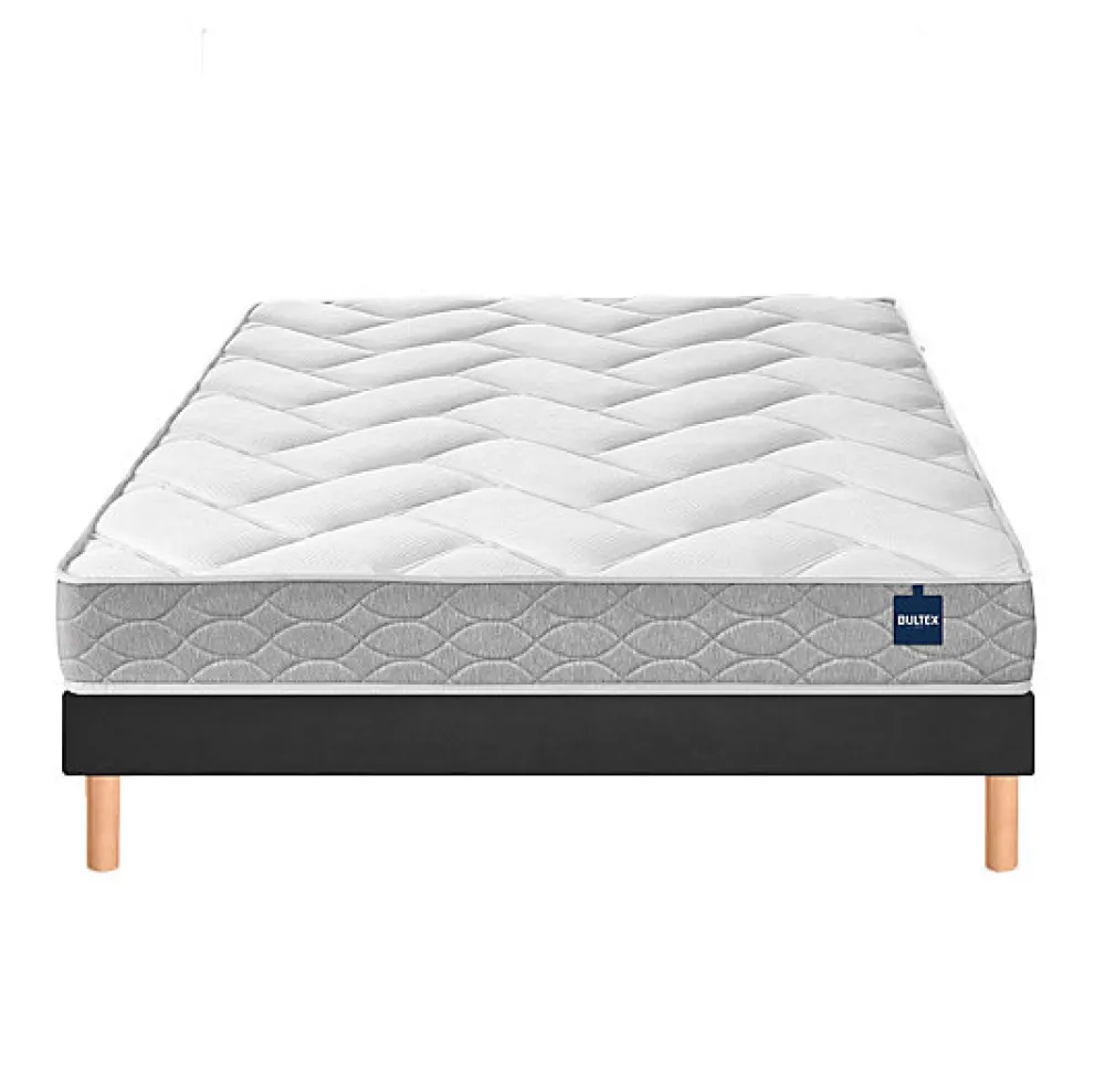 Bultex Ensemble BACK TO BASICS + Sommier POWER + pieds 90x190 Mousse* Ensemble Sommier Et Matelas