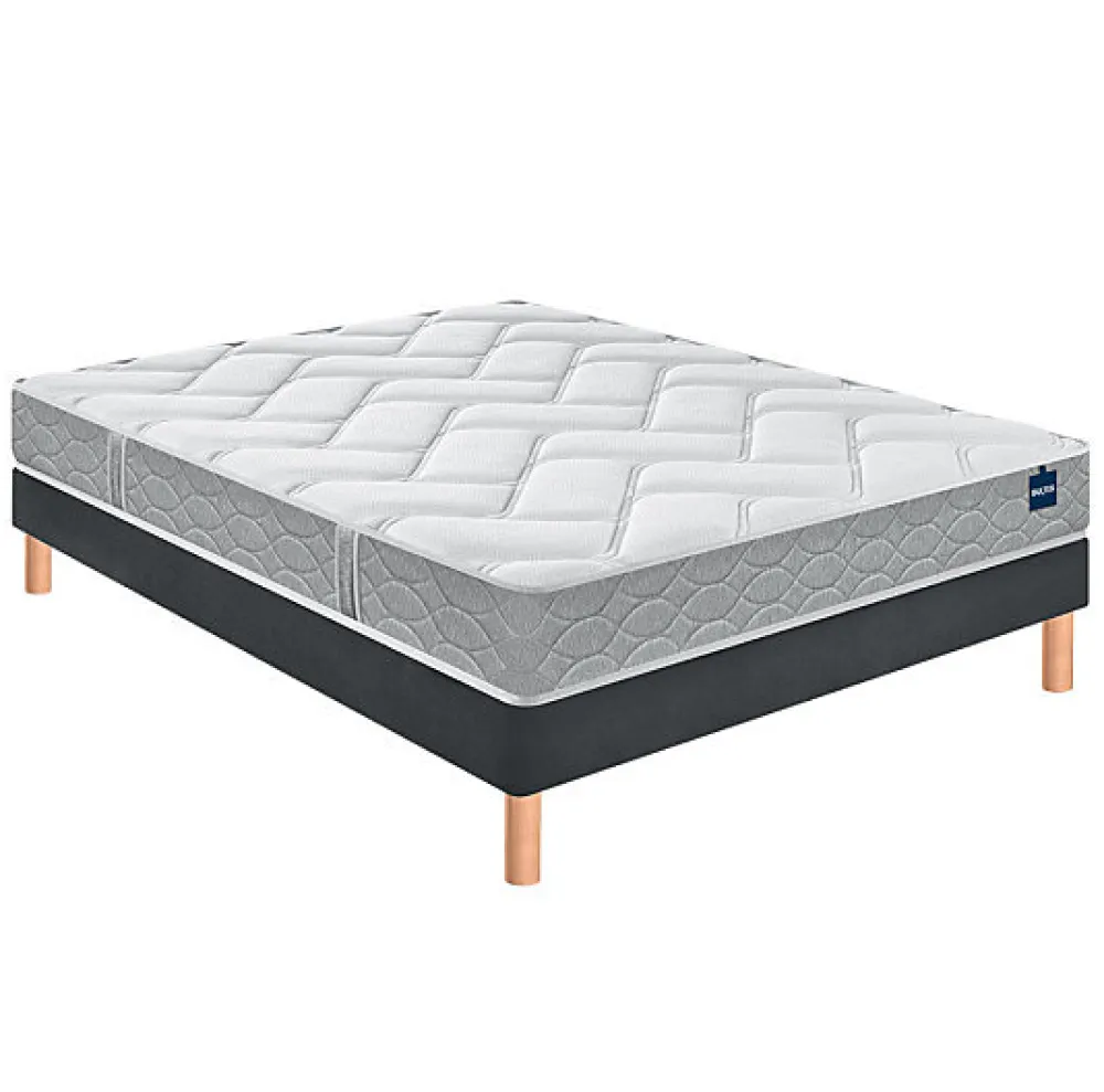 Bultex Ensemble BACK TO BASICS + Sommier POWER + pieds 90x190 Mousse* Ensemble Sommier Et Matelas