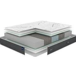 Ensemble ULTIMUM + Sommier confort ferme vigoroso deco + pieds 180x200 Jersey Gris foncé Mousse><noscript><img width=
