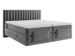 Ensemble complet boxspring tête de lit coutures verticales + sommiers relaxation électrique + matelas + surmatelas - 2 x 80 x 200><noscript><img width=