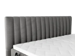 Ensemble complet boxspring tête de lit coutures verticales + sommiers relaxation électrique + matelas + surmatelas - 2 x 80 x 200><noscript><img width=