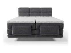 Ensemble complet boxspring tête de lit capitonnée + sommiers relaxation électrique + matelas + surmatelas - 2 x 80 x 200 cm -><noscript><img width=