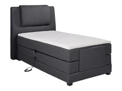 Ensemble complet boxspring tête de lit + sommiers relaxation électrique + matelas + surmatelas - 100 x 200 cm - Tissu - Anthracite><noscript><img width=