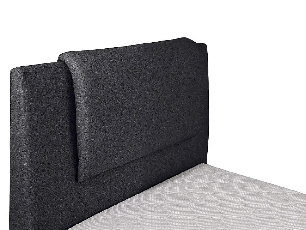 Ensemble complet boxspring tête de lit + sommiers relaxation électrique + matelas + surmatelas - 100 x 200 cm - Tissu - Anthracite>Vente-unique Clearance