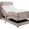 Ensemble complet boxspring tête de lit + sommiers relaxation électrique + matelas + surmatelas - 100 x 200 cm - Tissu - Beige ->Vente-unique Clearance
