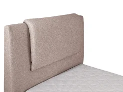 Ensemble complet boxspring tête de lit + sommiers relaxation électrique + matelas + surmatelas - 100 x 200 cm - Tissu - Beige -><noscript><img width=