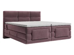 Ensemble complet boxspring tête de lit capitonnée + sommiers relaxation électrique + matelas + surmatelas - 2 x 90 x 200 cm -><noscript><img width=