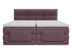 Ensemble complet boxspring tête de lit capitonnée + sommiers relaxation électrique + matelas + surmatelas - 2 x 90 x 200 cm -><noscript><img width=