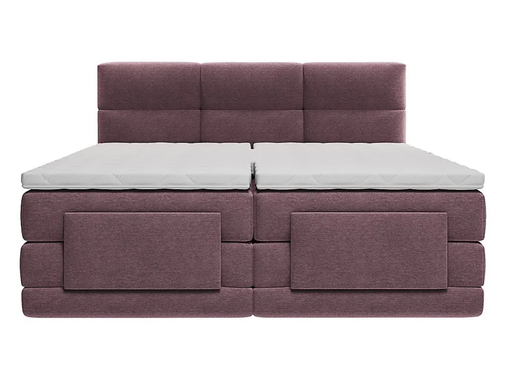 Ensemble complet boxspring tête de lit capitonnée + sommiers relaxation électrique + matelas + surmatelas - 2 x 90 x 200 cm ->Vente-unique New