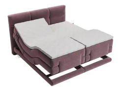 Ensemble complet boxspring tête de lit capitonnée + sommiers relaxation électrique + matelas + surmatelas - 2 x 90 x 200 cm -><noscript><img width=