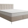 Ensemble complet boxspring tête de lit capitonnée + sommier + matelas + surmatelas - 180 x 200 cm - Tissu - Beige - INAO de YSMÉE>Vente-unique New