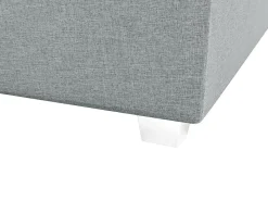 Vente-unique Ensemble complet boxspring tête de lit + sommier + matelas + surmatelas - 180 x 200 cm - Tissu - Gris clair - ONAN de YSMÉE* Lit Double