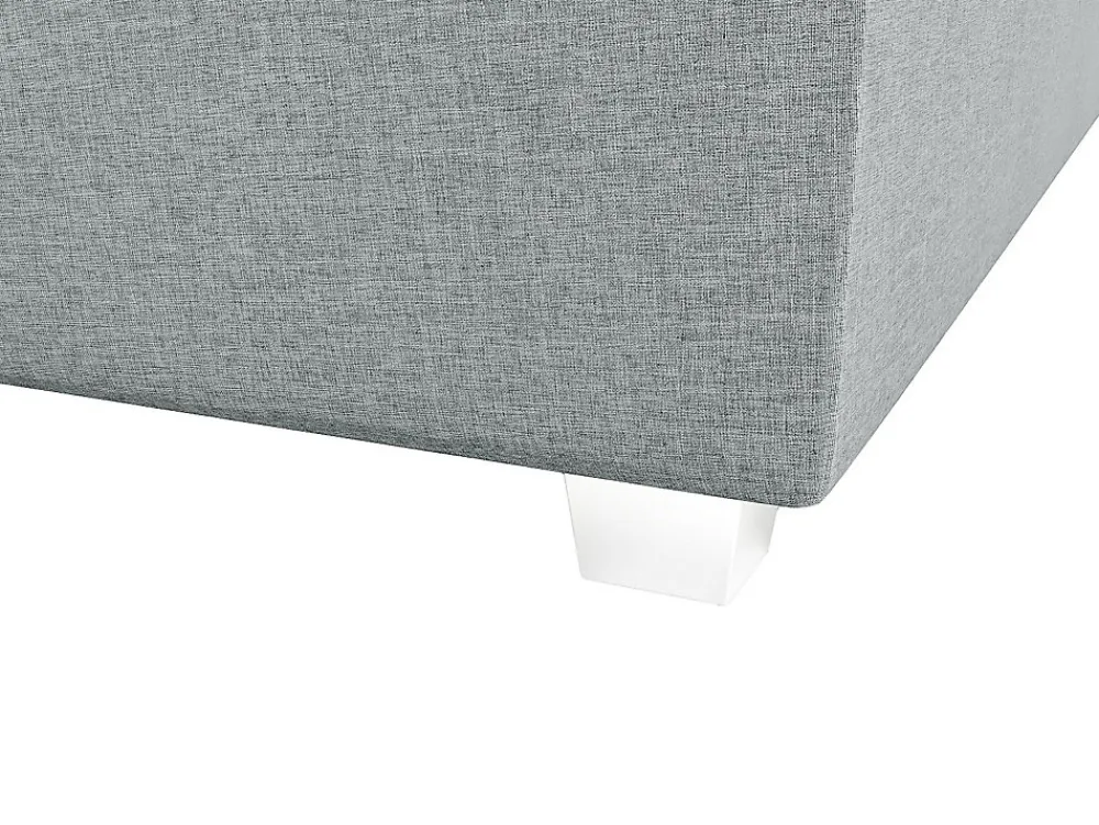 Vente-unique Ensemble complet boxspring tête de lit + sommier + matelas + surmatelas - 180 x 200 cm - Tissu - Gris clair - ONAN de YSMÉE* Lit Double