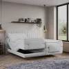 Vente-unique Ensemble complet boxspring tête de lit coutures verticales + sommiers relaxation électrique + matelas + surmatelas - 2 x 90 x 200* Lit Double
