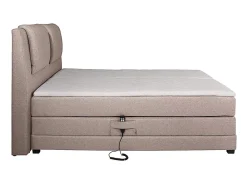 Vente-unique Ensemble complet boxspring tête de lit + sommiers relaxation électrique + matelas + surmatelas - 2 x 80 x 200 cm - Tissu - Beige* Lit Double