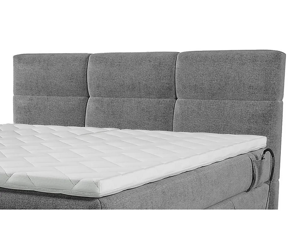 Vente-unique Ensemble complet boxspring tête de lit capitonnée + sommiers relaxation électrique + matelas + surmatelas - 2 x 90 x 200 cm -* Lit Double