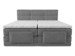 Vente-unique Ensemble complet boxspring tête de lit capitonnée + sommiers relaxation électrique + matelas + surmatelas - 2 x 90 x 200 cm -* Lit Double