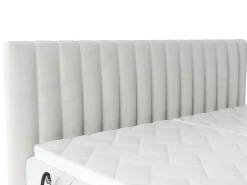 Ensemble complet boxspring tête de lit coutures verticales + sommiers relaxation électrique + matelas + surmatelas - 2 x 80 x 200><noscript><img width=