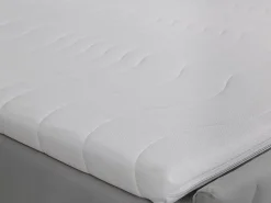Vente-unique Ensemble complet literie déco tête de lit + sommiers coffre + matelas + surmatelas - 160 x 200 cm - Velours - Gris clair - MAKANA* Lit Avec Rangement