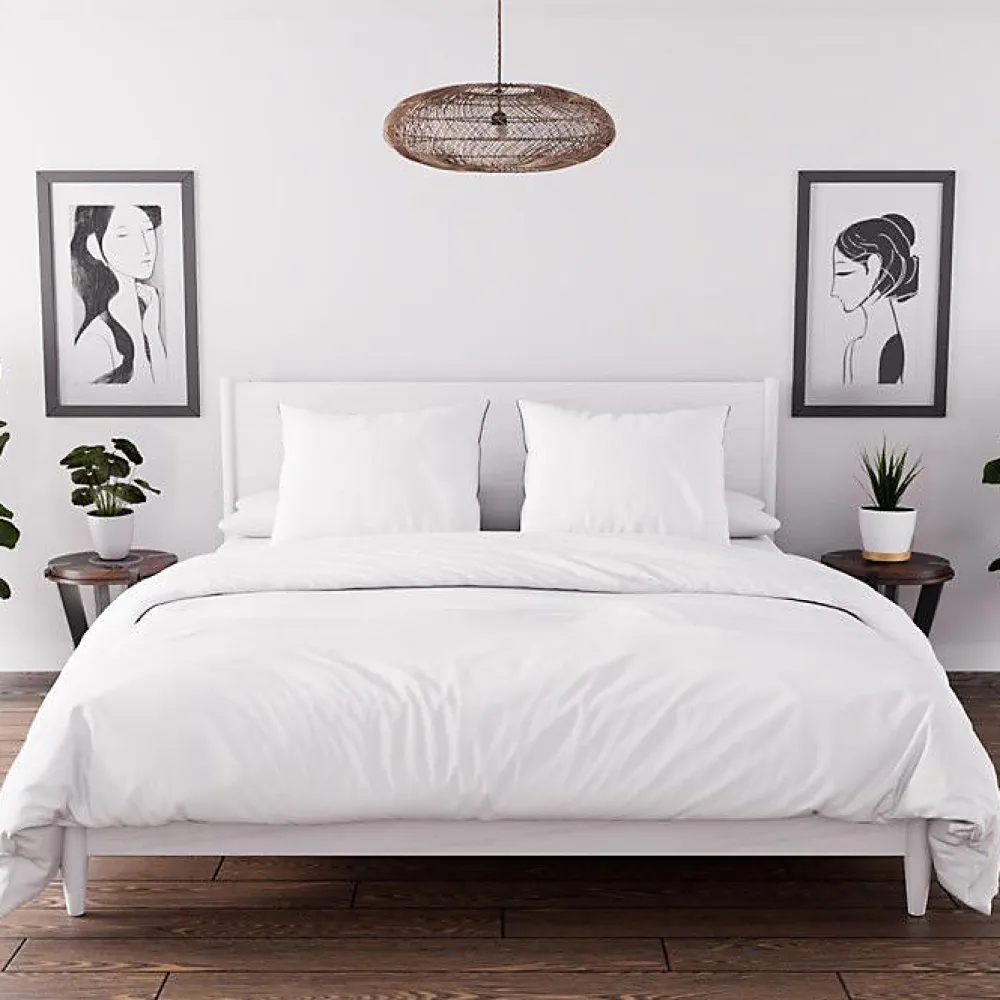 Ensemble couette et parure 7 Pièces BOHEME blanc pour lit en 140x190 cm, par>Soleil D'Ocre