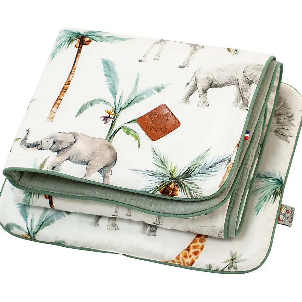 Ensemble couverture et coussin pour berceau et couffin Safari>Sevira Kids New