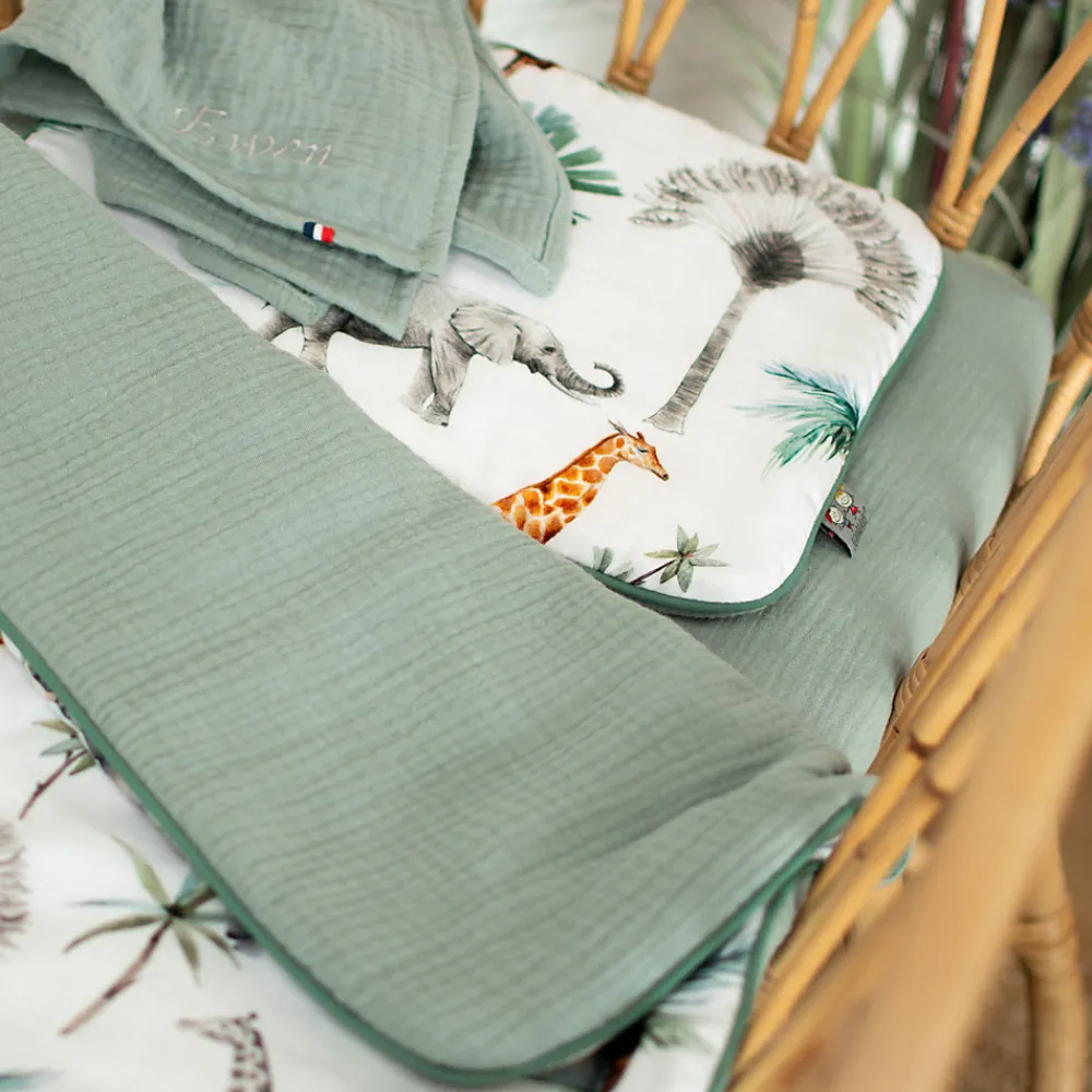 Ensemble couverture et coussin pour berceau et couffin Safari>Sevira Kids New