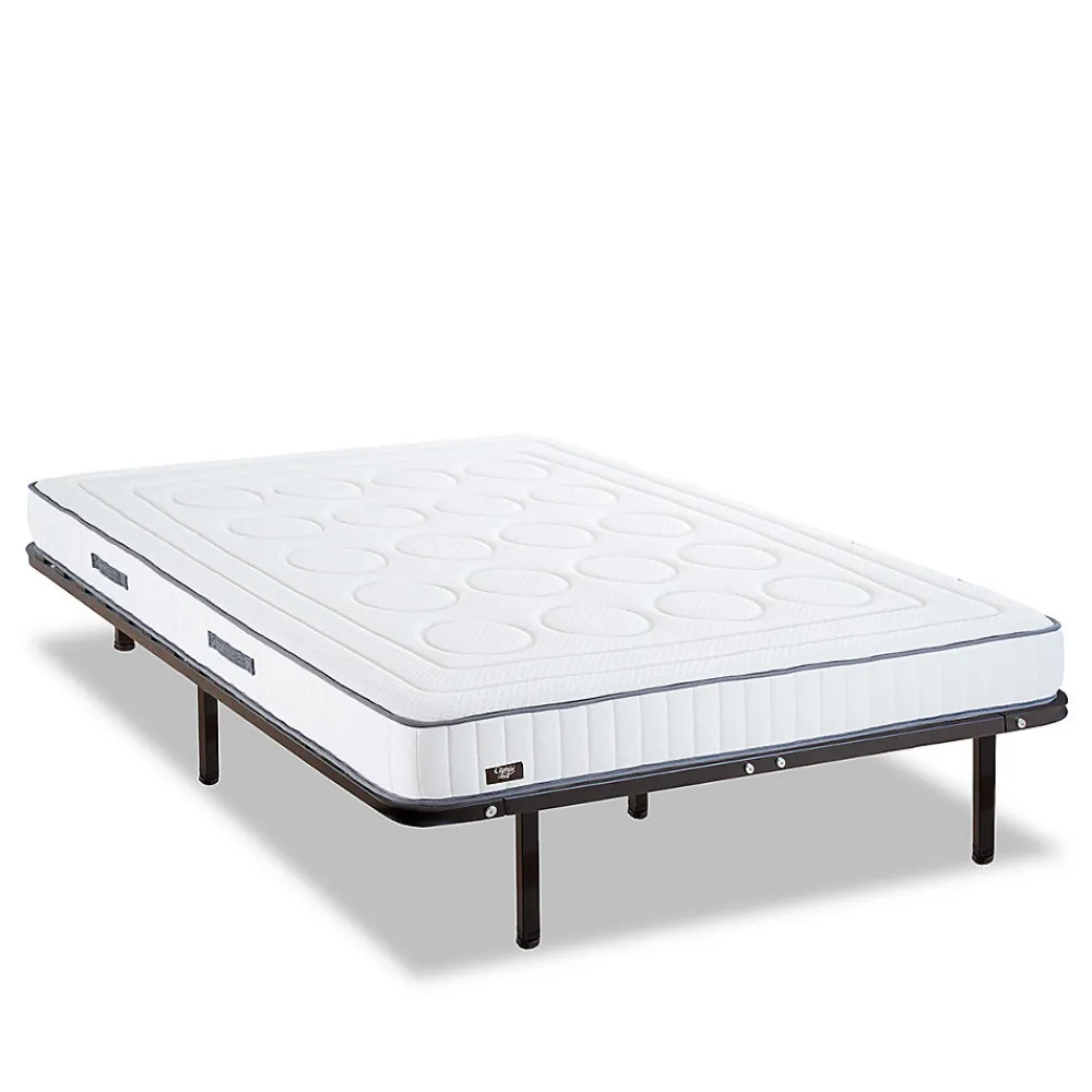 Ensemble Cristal 90x200 cm Matelas Mousse + Sommier Métal>Olympe Literie Online