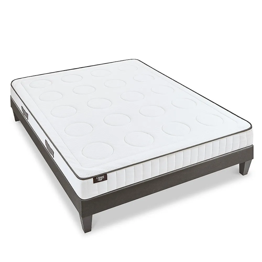 Ensemble Cristal 140x200 cm Matelas Mousse + Sommier Bois>Olympe Literie Online