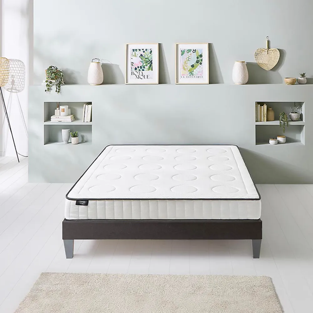 Ensemble Cristal 140x200 cm Matelas Mousse + Sommier Bois>Olympe Literie Online