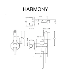 Ensemble douchette hygiénique WC SKY BATH chromé Inox S304 série HARMONY><noscript><img width=