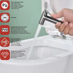 Ensemble douchette hygiénique WC SKY BATH black gun metal PVD Inox S304 série HARMONY><noscript><img width=