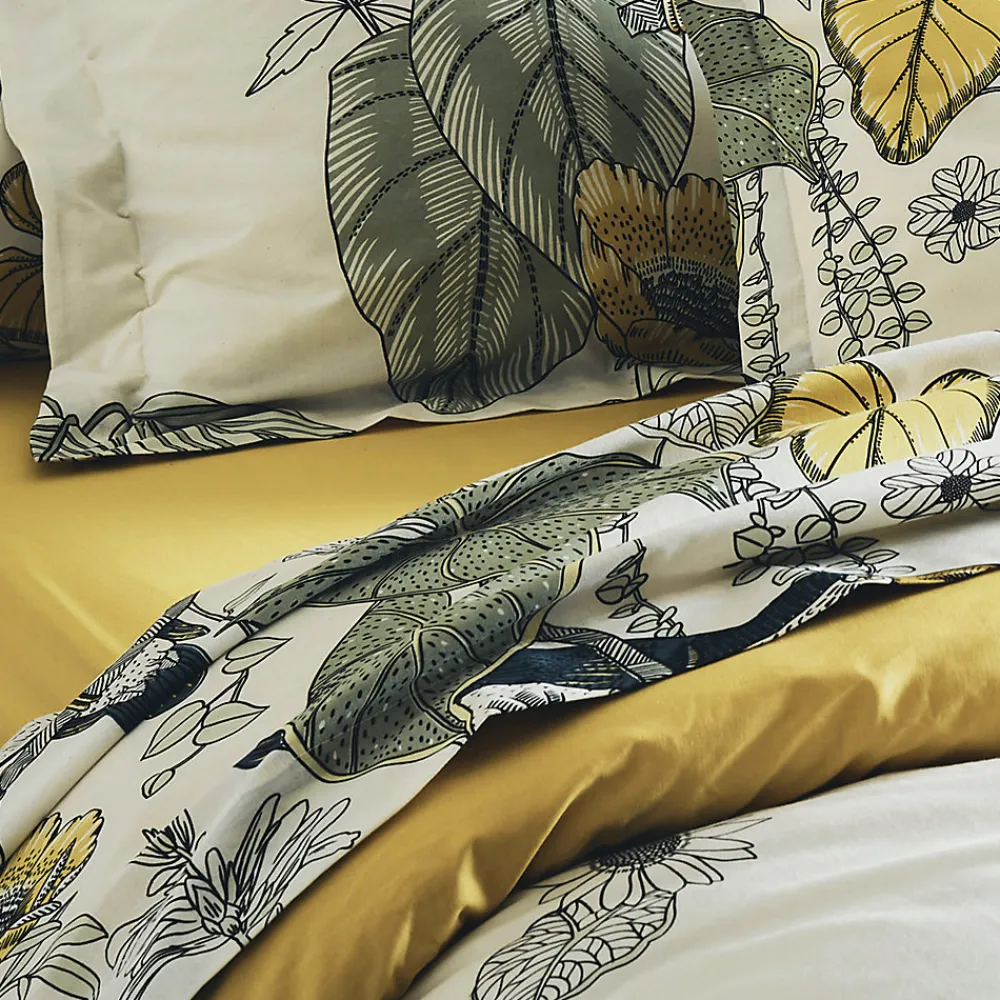 Ensemble drap plat et 2 taie Toco (240x310 cm - Kaki)>Tradilinge New