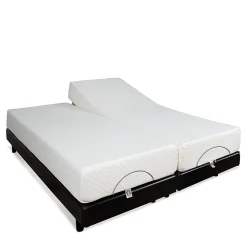 Bellecour Ensemble Duo Matelas Mousse Accueil Mémoire de forme + Sommiers électriques SuperFlex 12x80x200 cm* Ensemble Sommier Et Matelas