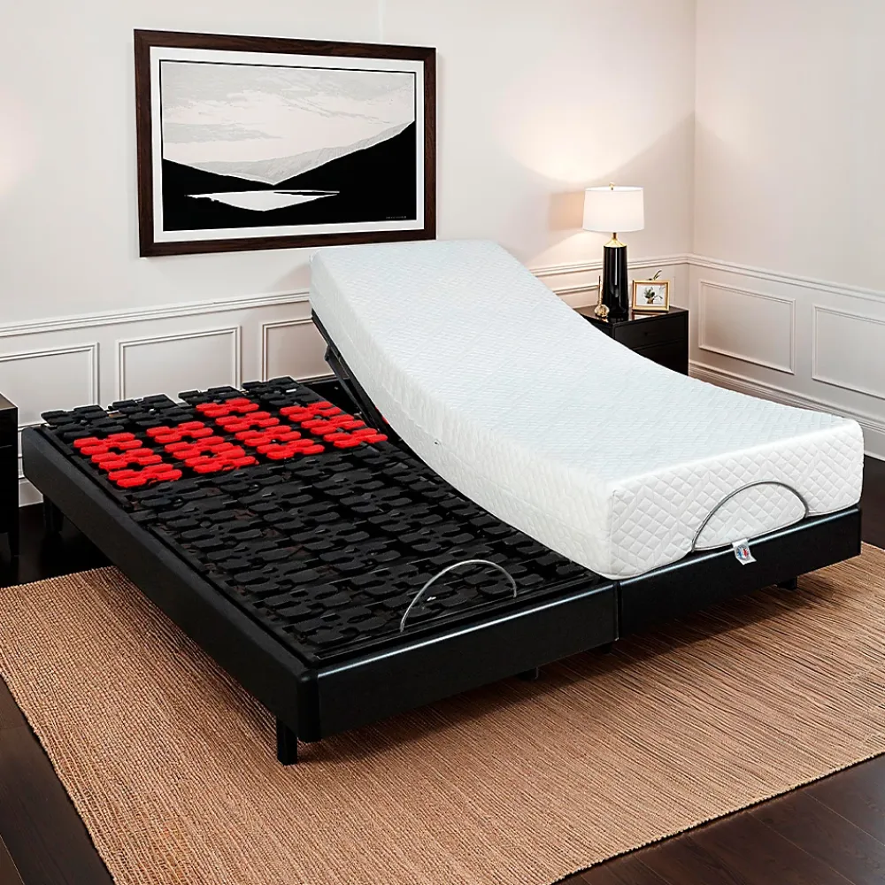 Bellecour Ensemble Duo Matelas Mousse Accueil Mémoire de forme + Sommiers électriques SuperFlex 12x80x200 cm* Ensemble Sommier Et Matelas