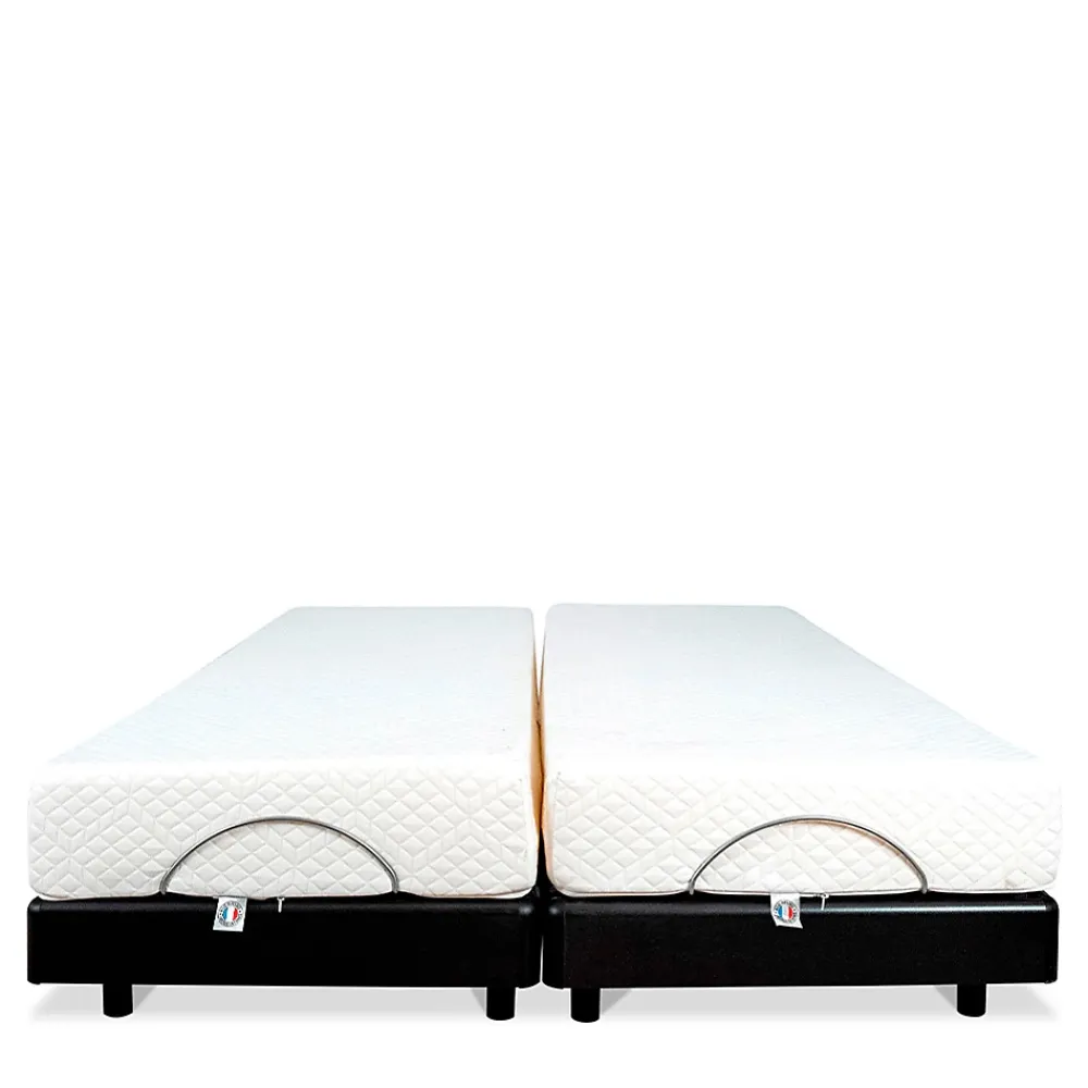 Bellecour Ensemble Duo Matelas Mousse Accueil Mémoire de forme + Sommiers électriques SuperFlex 12x80x200 cm* Ensemble Sommier Et Matelas