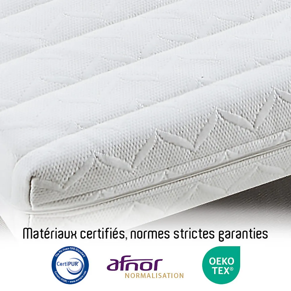 Ensemble Egio 160x200 cm Matelas Mousse + Sommier Métal>Olympe Literie