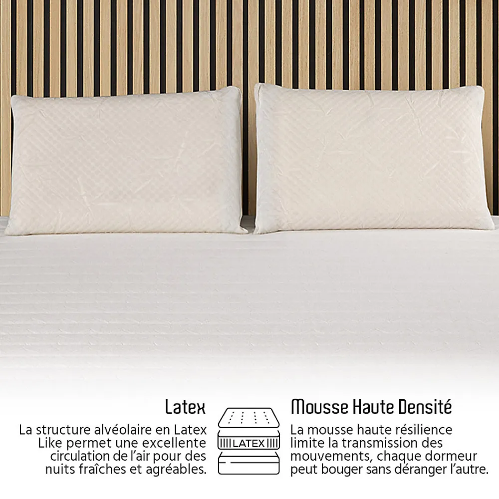 Ensemble Egio 160x200 cm Matelas Mousse + Sommier Métal>Olympe Literie