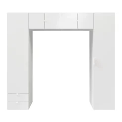 GoodHome Ensemble en arche colonnes portes battantes et caissons suspendus blancs Atomia H. 225 x L. 250 x P. 47 cm* Tête De Lit