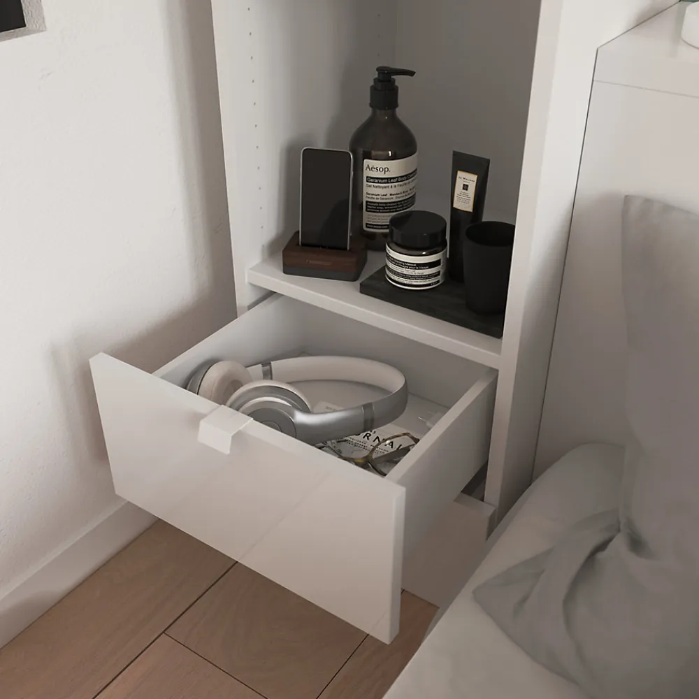Ensemble en L colonne et caissons suspendus blancs Atomia H. 187,5 x L. 187,5 x P. 37 cm>GoodHome Best