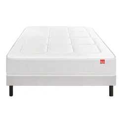 Epeda Ensemble L'INOUBLIABLE + Sommier Confort Medium + Pieds 140x190 Gris souris Ressorts* Ensemble Sommier Et Matelas
