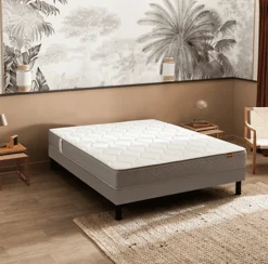 Epeda Ensemble DÉPAYSANT + Sommier Escale + Pieds 120x200 Ressorts* Ensemble Sommier Et Matelas