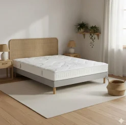 Ensemble MORPHOZONE 200 + Sommier Tradition Graphic 13cm + Pieds 80x200 Latex>Essenzia Hot