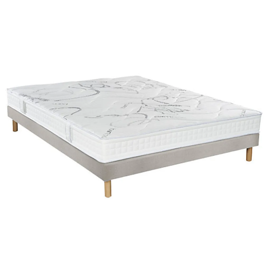 Ensemble MORPHOZONE 210 + Sommier Tradition Graphic 13cm + Pieds 160x200 Latex>Essenzia